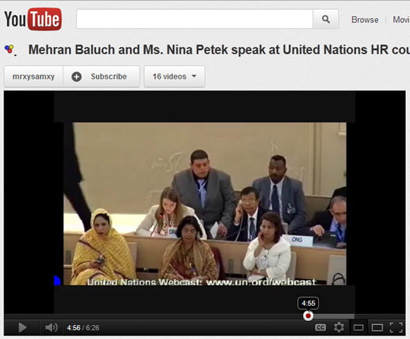 Mehran Baluch and Nina Petek addresses UN